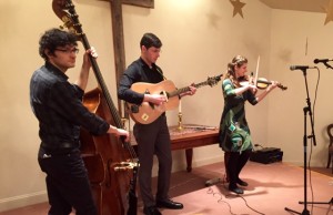 Mari Black and her trio at the big contra dance. World Scots fiddle champion Mari and her incredibly gifted band really drove the dance.